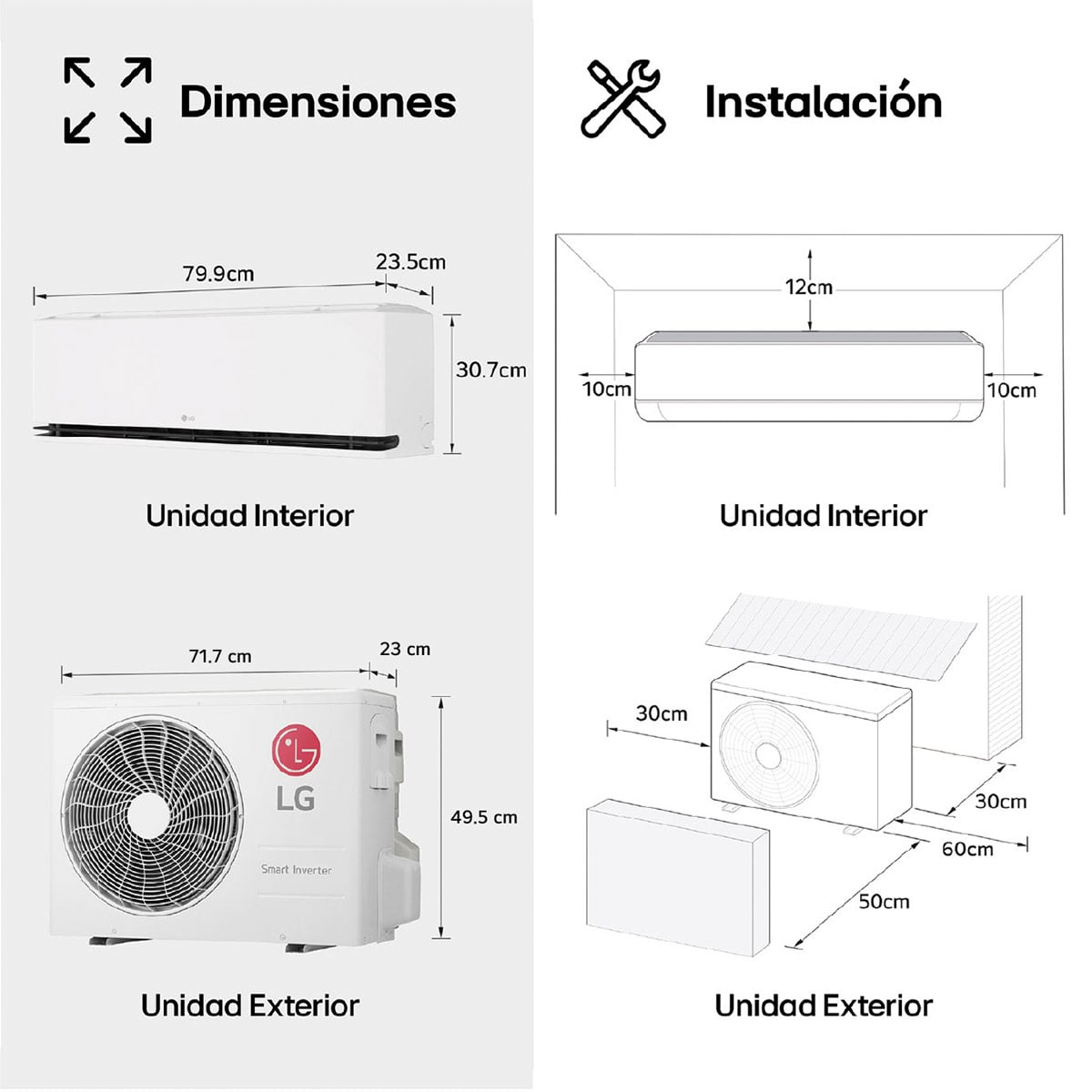 AIRE ACONDICIONADO SPLIT LG 12000 BTU DUALCOOL AI VA122HT FRÍO/CALOR - 10
