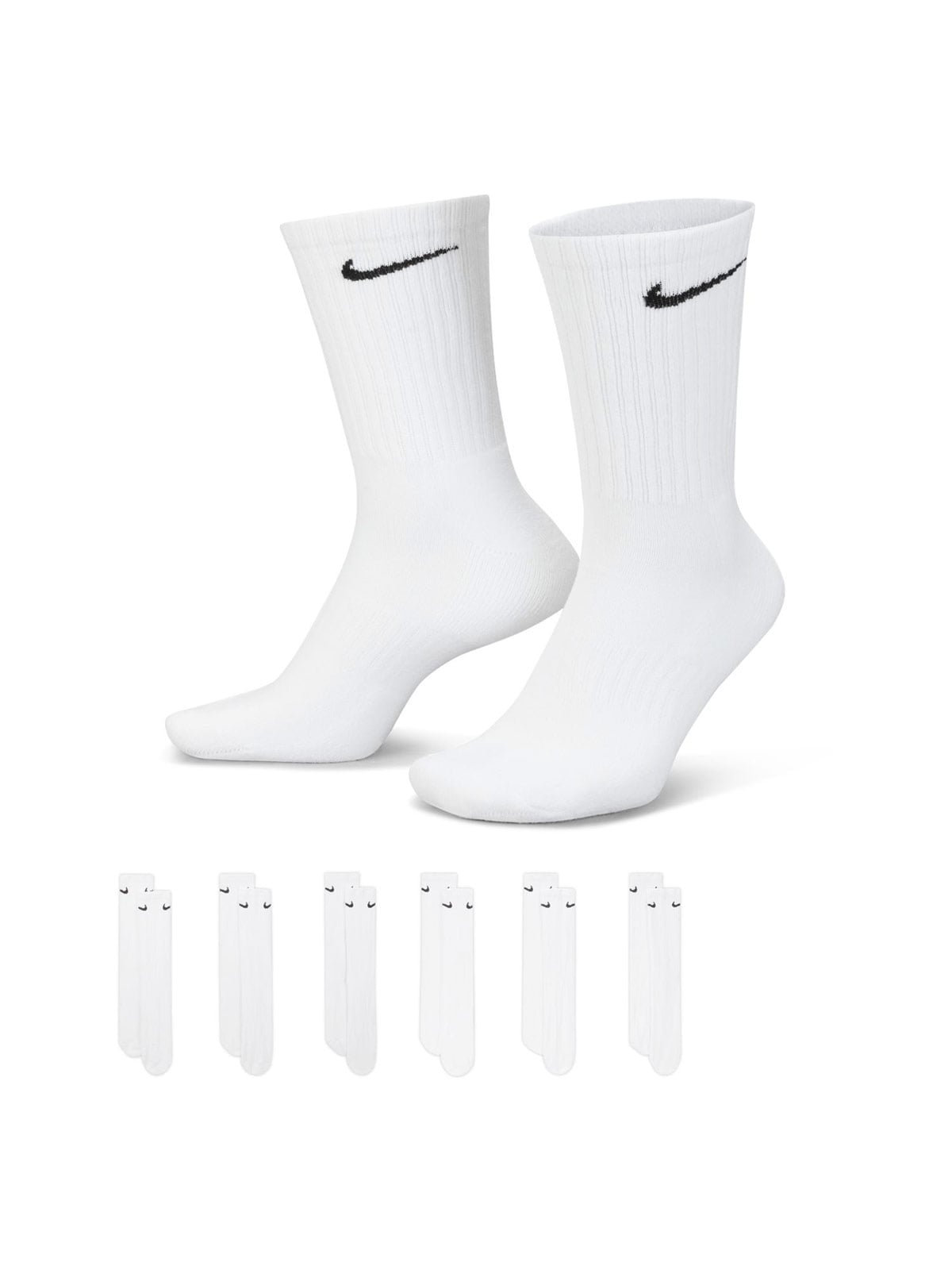 MEDIAS UNISEX NIKE PACK 6 EVERYDAY CUSH CREW BLANCO - 1
