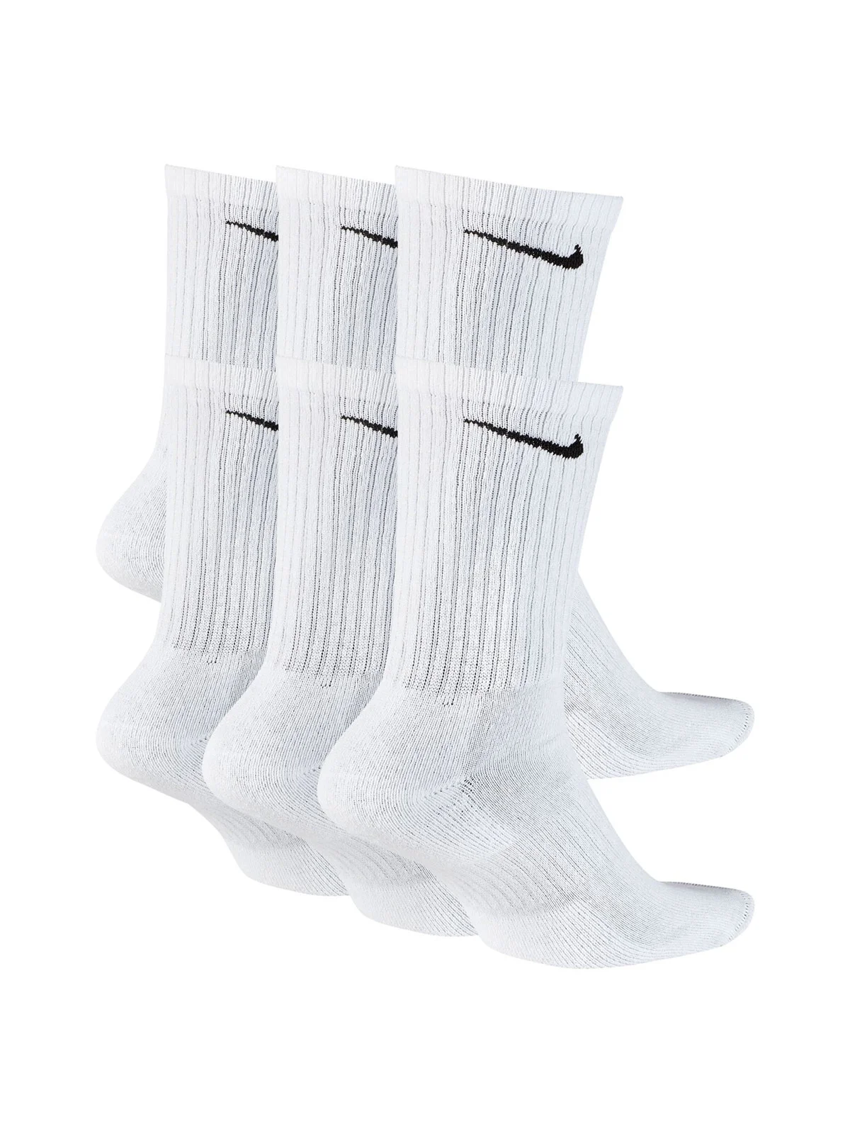 MEDIAS UNISEX NIKE PACK 6 EVERYDAY CUSH CREW BLANCO - 2