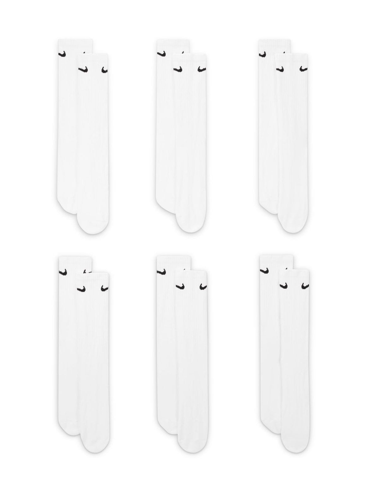 MEDIAS UNISEX NIKE PACK 6 EVERYDAY CUSH CREW BLANCO - 3