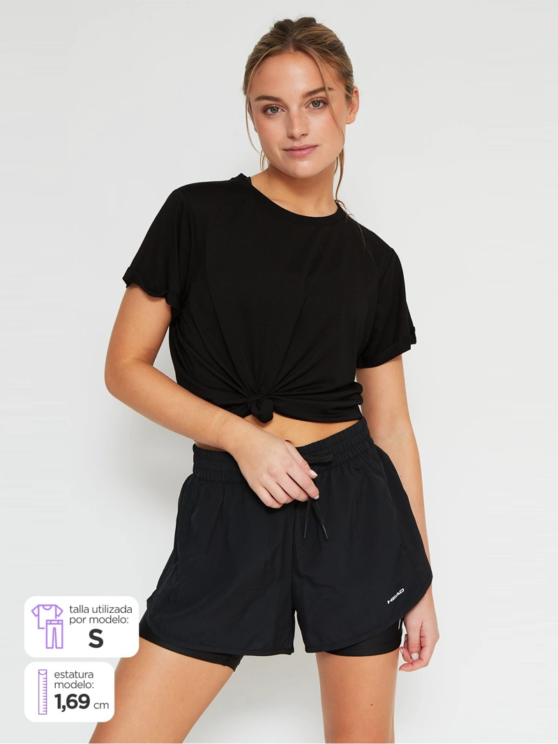 SHORT DEPORTIVO MUJER HEAD 2 EN 1 87GSM LINING - 1