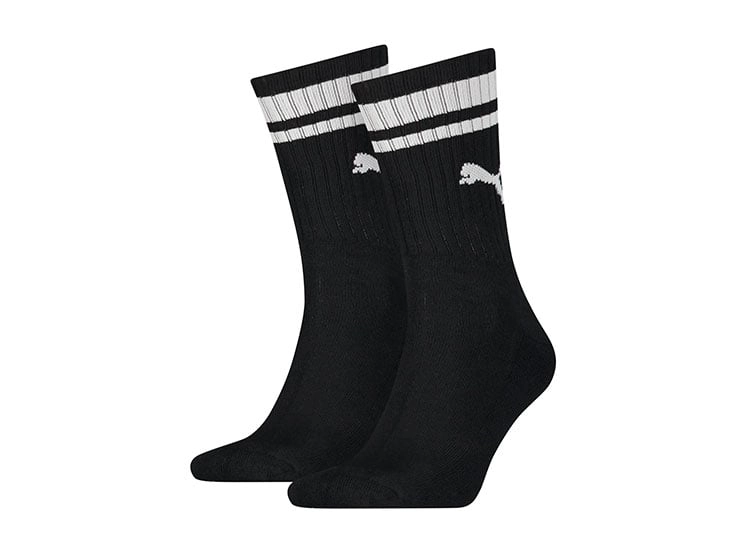MEDIAS DEPORTIVAS UNISEX PUMA CREW HERITAGE STRIPE ALGODÓN NEGRO - 2 PACK - 2