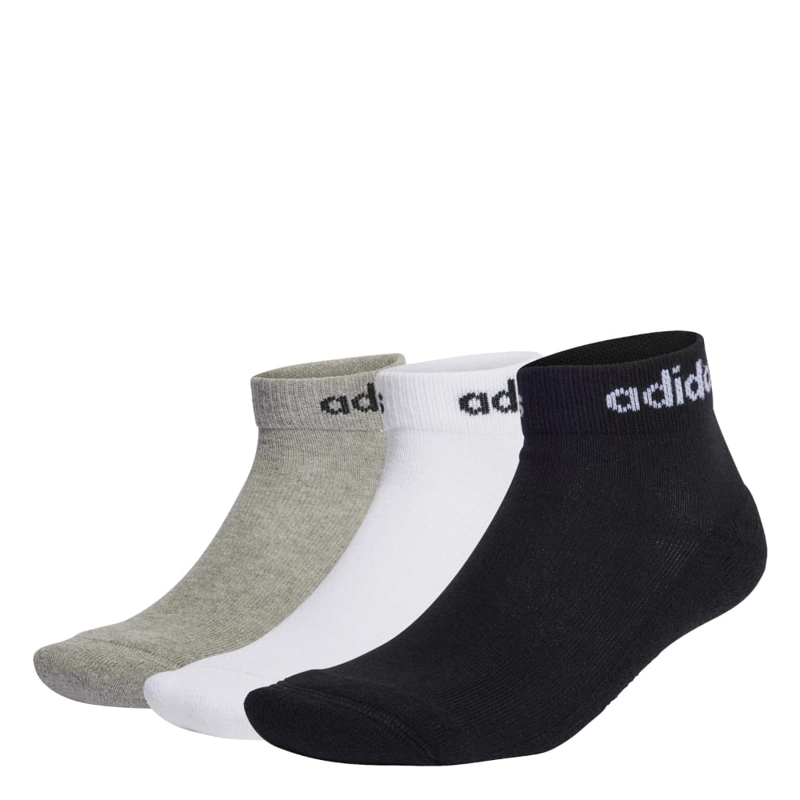 3 PACK MEDIAS LINEAR ACOLCHADAS LARGO AL TOBILLO HOMBRE ADIDAS - 1