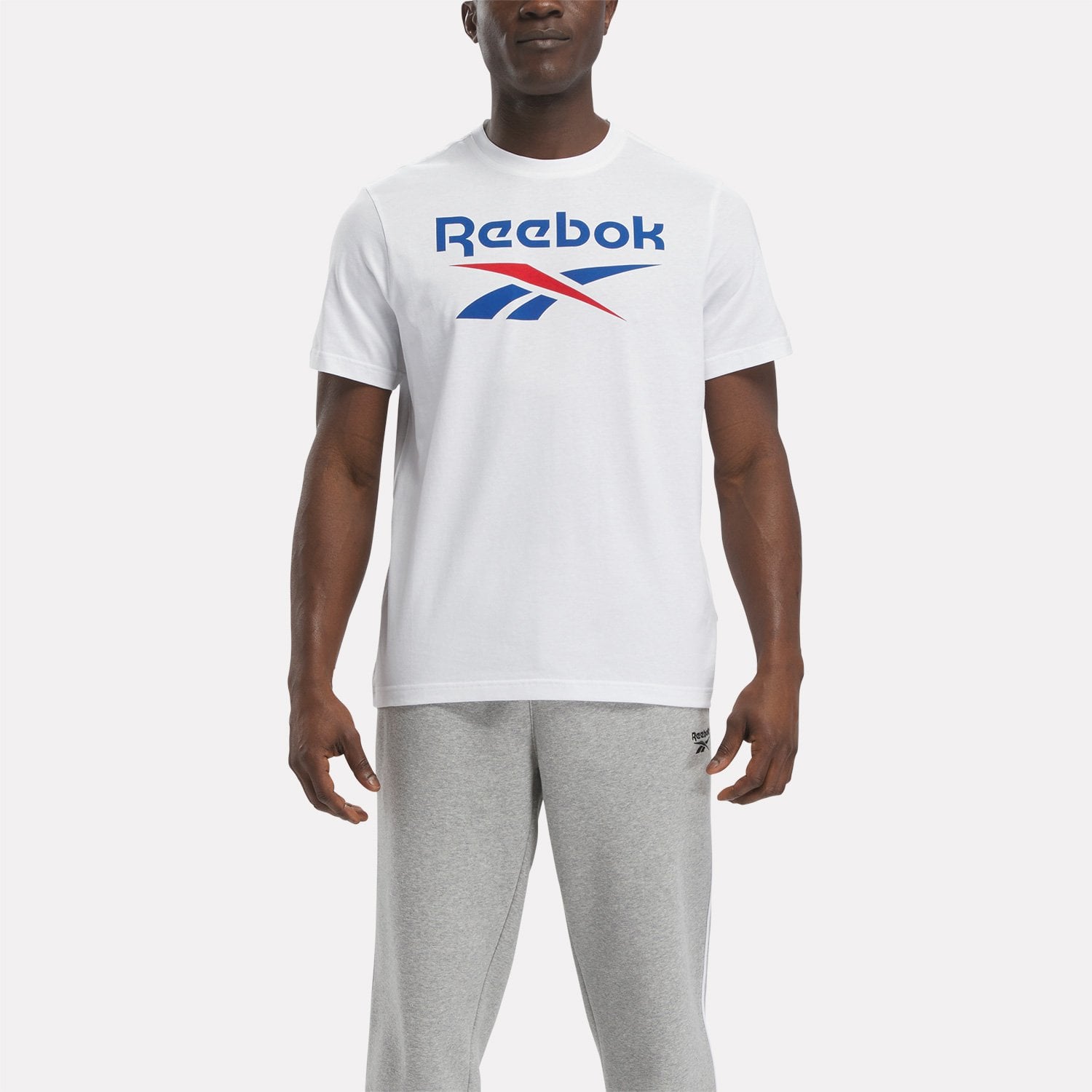 POLO DEPORTIVO HOMBRE REEBOK MANGA CORTA IDENTITY STACKED LOGO 100071175 ALGODÓN BLANCO - 1