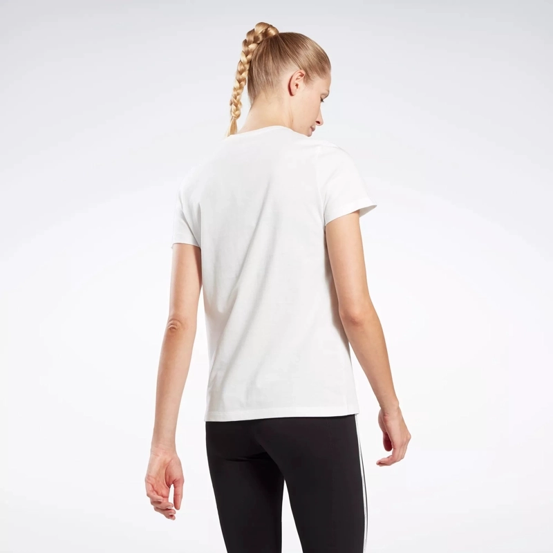 POLO DEPORTIVO MUJER REEBOK VECTOR GRAPHIC TEE ALGODÓN BLANCO - 2