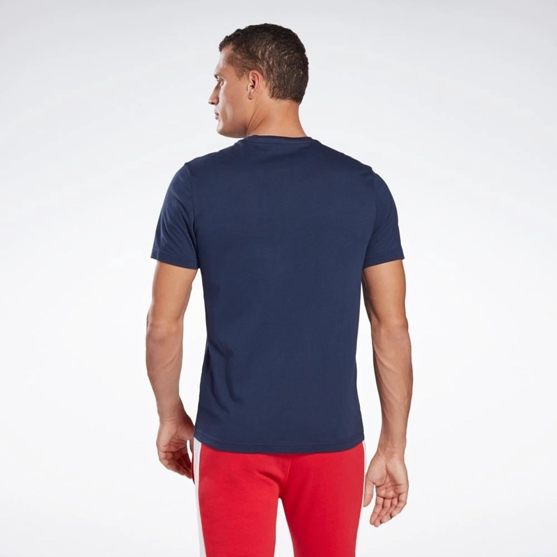POLO DEPORTIVO HOMBRE REEBOK GS LINEAR READ 100042355 ALGODÓN AZUL - 2