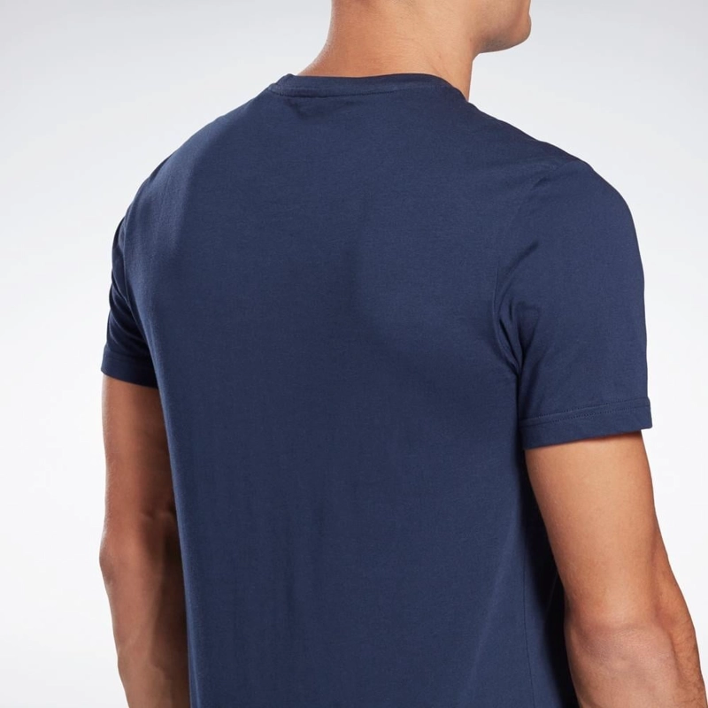 POLO DEPORTIVO HOMBRE REEBOK GS LINEAR READ 100042355 ALGODÓN AZUL - 4