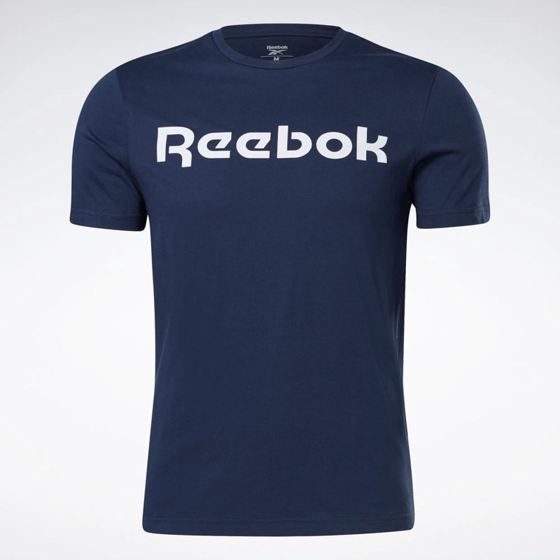 POLO DEPORTIVO HOMBRE REEBOK GS LINEAR READ 100042355 ALGODÓN AZUL - 5