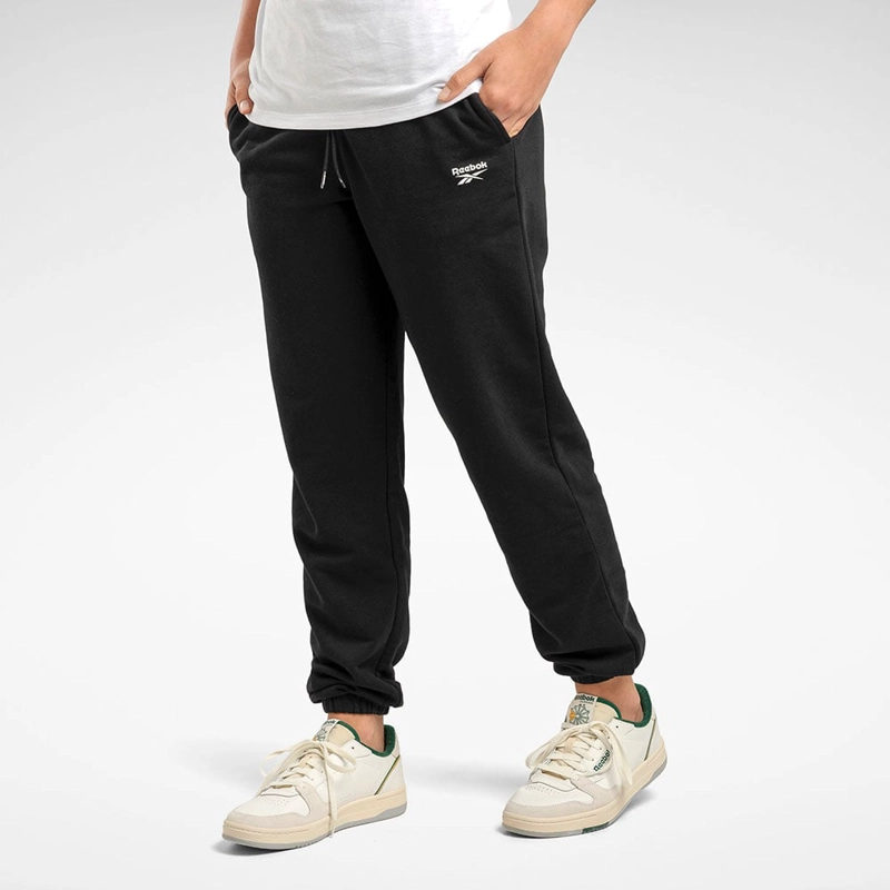 PANTALÓN RUNNING MUJER REEBOK 100071691 ID FRENCH TERRY ALGODÓN NEGRO - 3