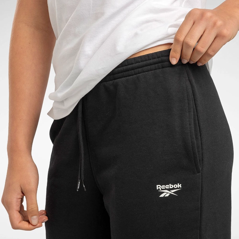 PANTALÓN RUNNING MUJER REEBOK 100071691 ID FRENCH TERRY ALGODÓN NEGRO - 4