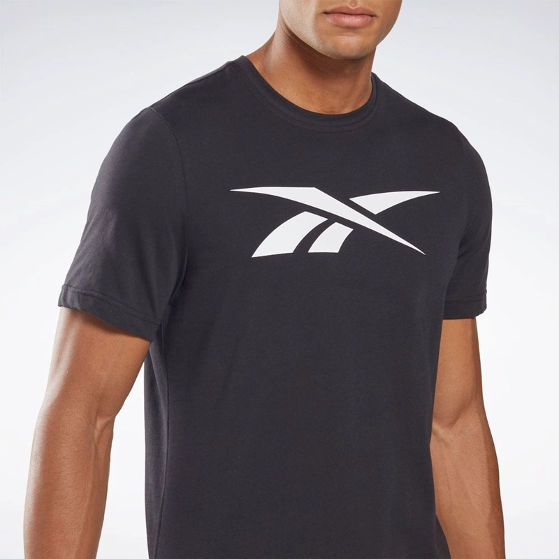 POLO DEPORTIVO HOMBRE REEBOK IDENTITY VECTOR T-SHIRT 100052762 ALGODÓN NEGRO - 1