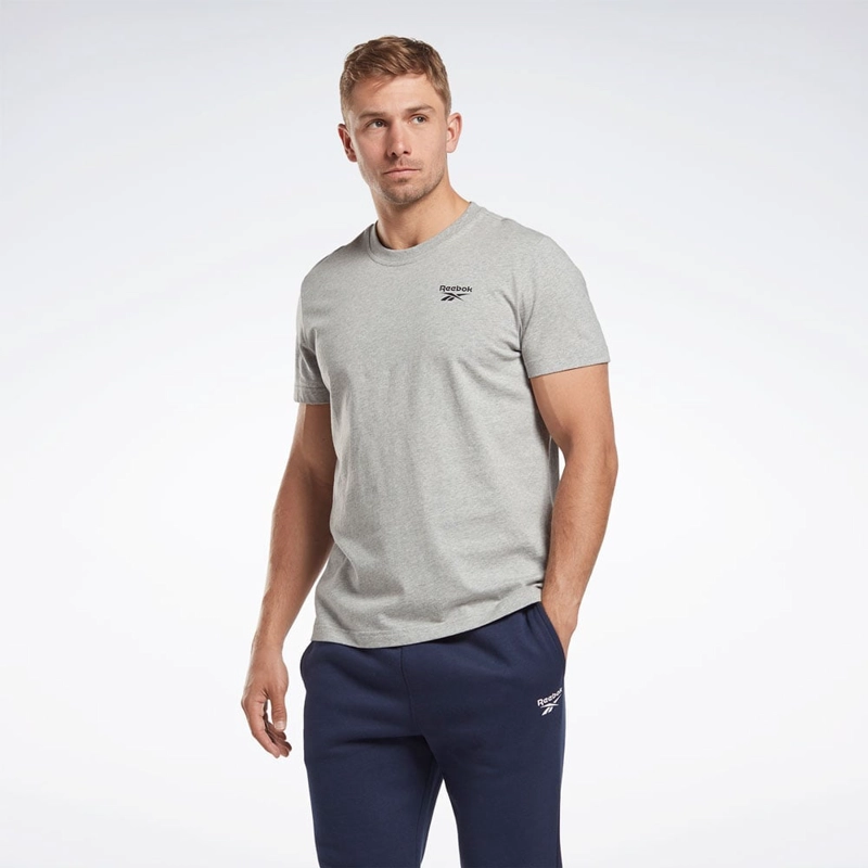 POLO DEPORTIVO HOMBRE REEBOK IDENTITY SMALL LOGO TEE 100064838 ALGODÓN GRIS - 1