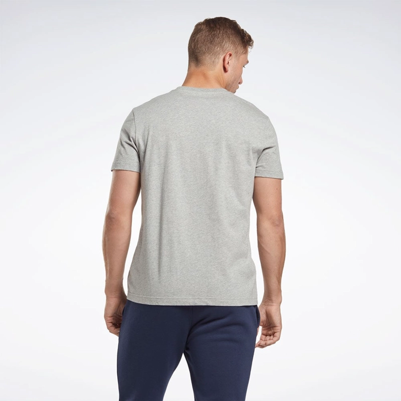 POLO DEPORTIVO HOMBRE REEBOK IDENTITY SMALL LOGO TEE 100064838 ALGODÓN GRIS - 2