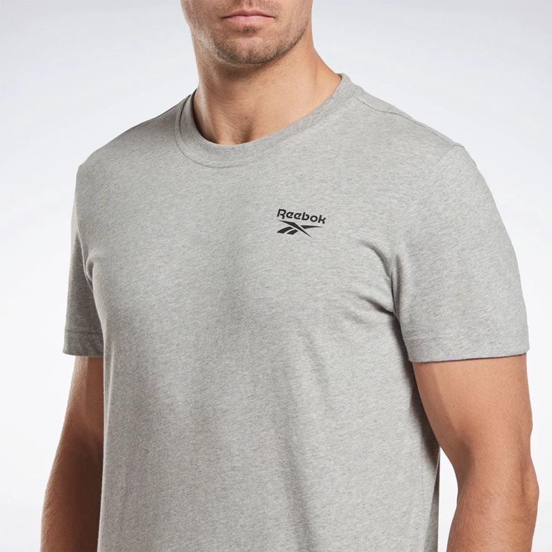 POLO DEPORTIVO HOMBRE REEBOK IDENTITY SMALL LOGO TEE 100064838 ALGODÓN GRIS - 3
