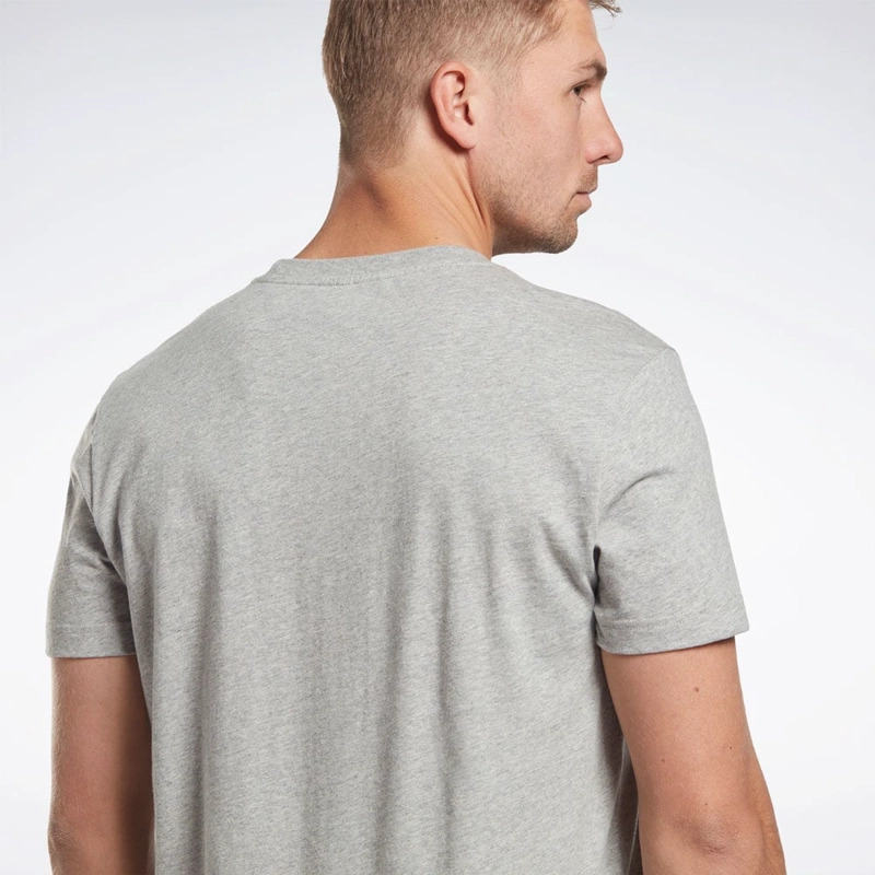 POLO DEPORTIVO HOMBRE REEBOK IDENTITY SMALL LOGO TEE 100064838 ALGODÓN GRIS - 4