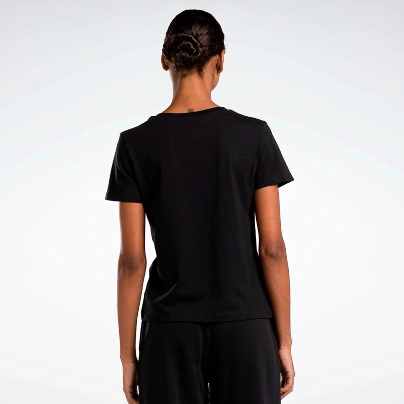 POLO DEPORTIVO MUJER REEBOK IDENTITY SMALL LOGO TEE ALGODÓN NEGRO - 2