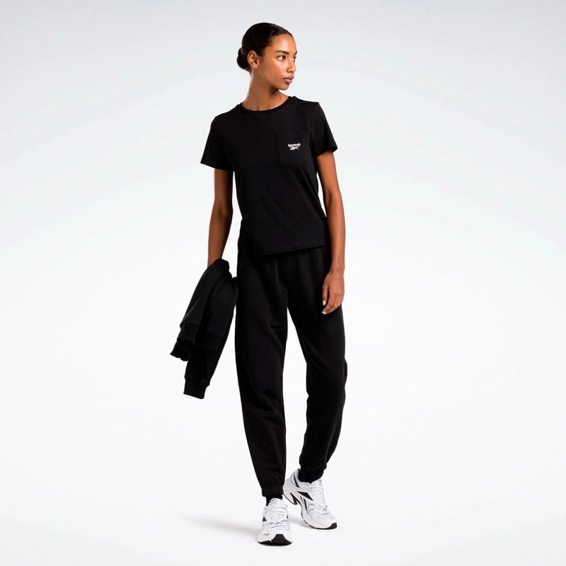 POLO DEPORTIVO MUJER REEBOK IDENTITY SMALL LOGO TEE ALGODÓN NEGRO - 3