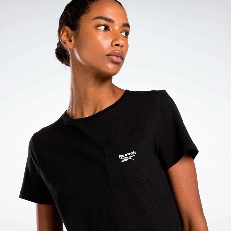 POLO DEPORTIVO MUJER REEBOK IDENTITY SMALL LOGO TEE ALGODÓN NEGRO - 4