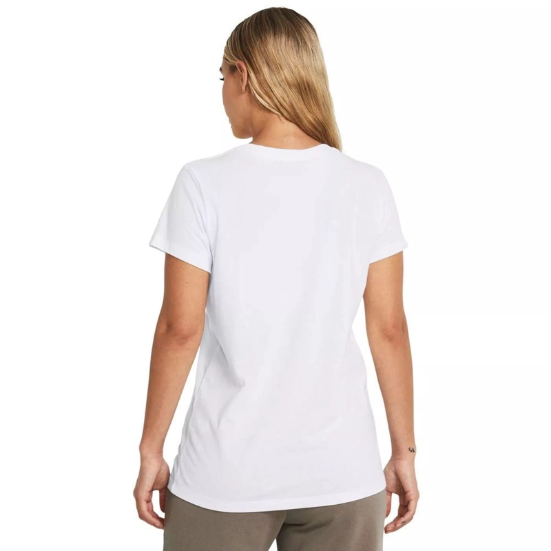 POLO DEPORTIVO MUJER UNDER ARMOUR 1356305-111 MANGA CORTA SPORTSTYL ALGODÓN BLANCO - 2