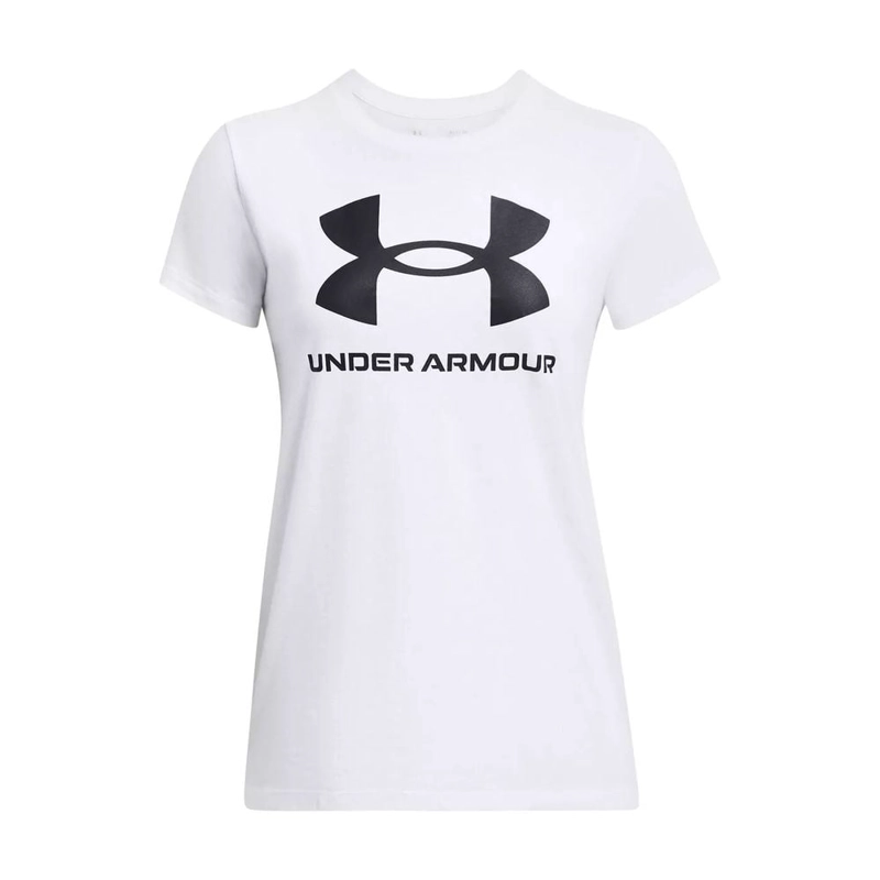 POLO DEPORTIVO MUJER UNDER ARMOUR 1356305-111 MANGA CORTA SPORTSTYL ALGODÓN BLANCO - 3