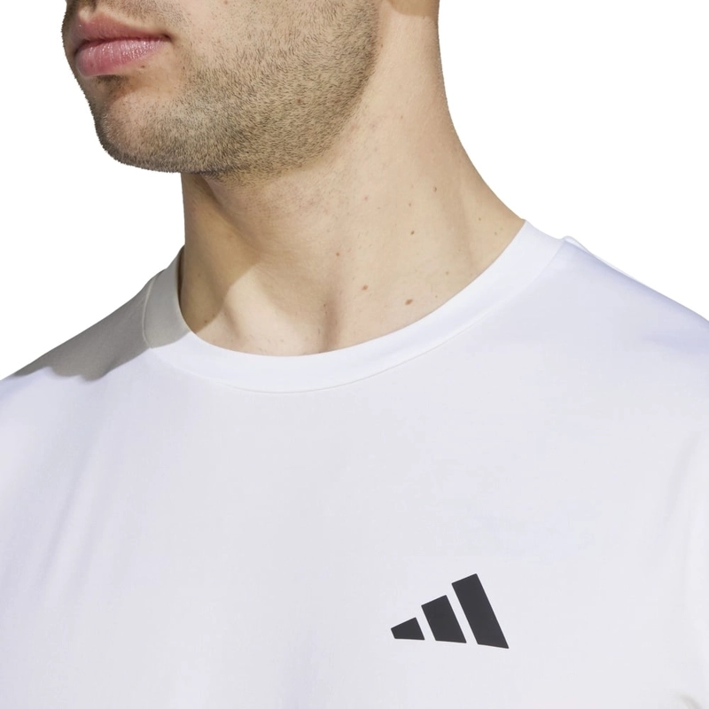 POLO DEPORTIVO HOMBRE ADIDAS TRAIN ESSENTIALS ELÁSTICO BLANCO - 4