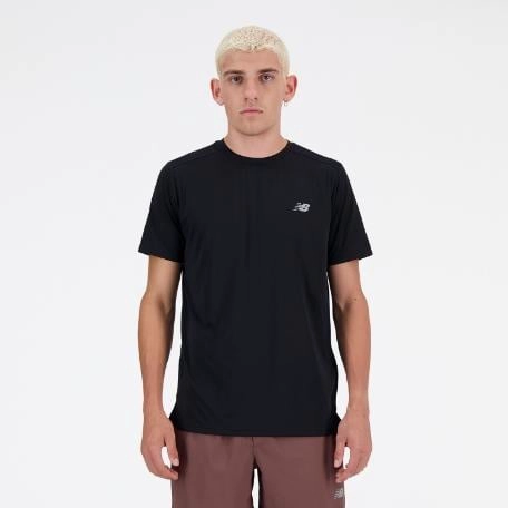 POLO DEPORTIVO HOMBRE NEW BALANCE MT41222BK MANGA CORTA TEES SPORT ESSENTIALS NEGRO - 1