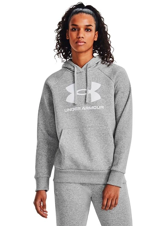 POLERA DEPORTIVA ALGODÓN MUJER UNDER ARMOUR RIVAL FLEECE GRIS - 1
