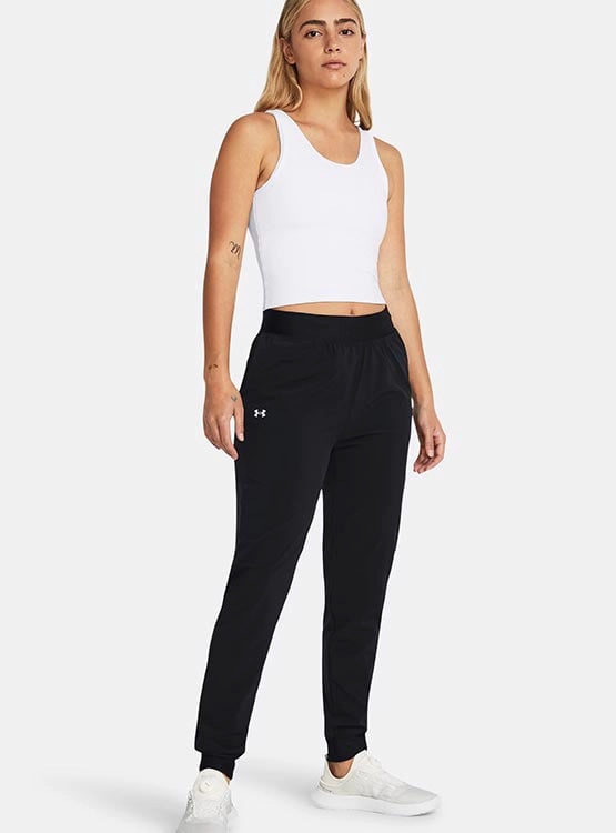 PANTALÓN DE BUZO MUJER UNDER ARMOUR HIGH RISE WOVEN NEGRO - 6