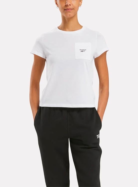 POLO MUJER REEBOK IDENTITY SMALL LOGO TEE ALGODÓN BLANCO - 1