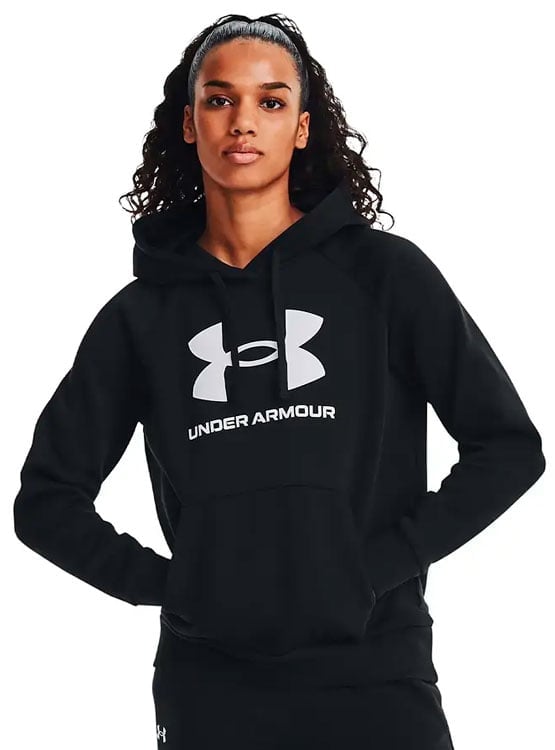 POLERA DEPORTIVA ALGODÓN MUJER UNDER ARMOUR BIG LOGO RIVAL NEGRO - 1