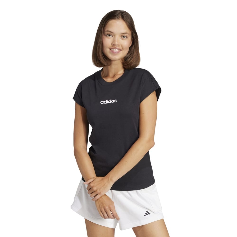 POLO MUJER ADIDAS MANGA CORTA GRAPHICS COE JC8238 ALGODÓN NEGRO - 1