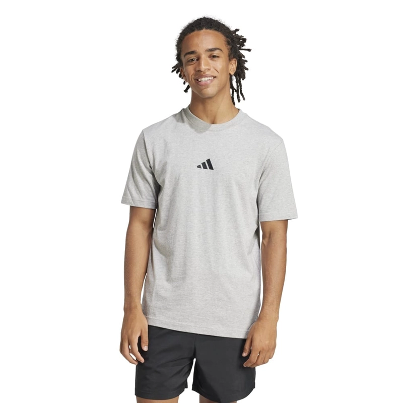 CAMISETA HOMBRE ADIDAS ESSENTIALS ALGODÓN GRIS - 1