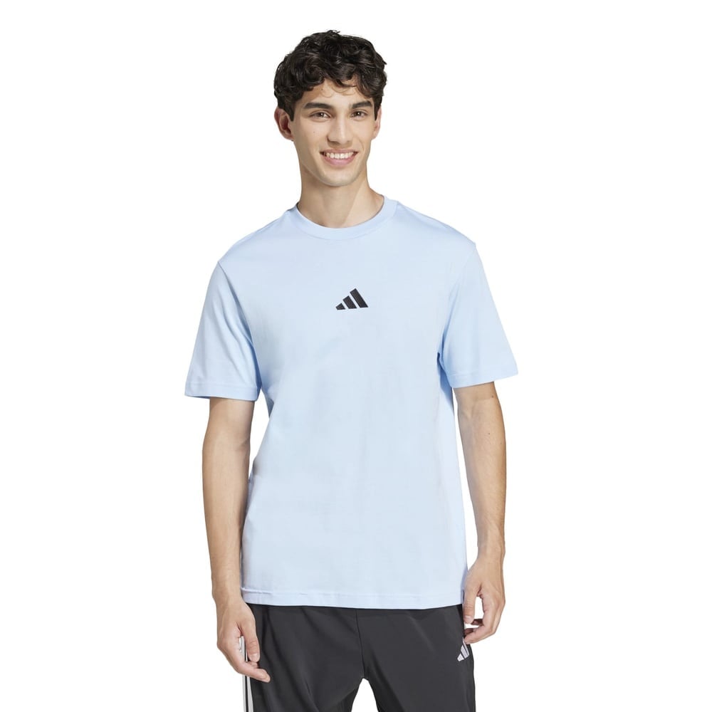 CAMISETA HOMBRE ADIDAS MANGA CORTA ESSENTIALS JF1101 ALGODÓN AZUL - 1