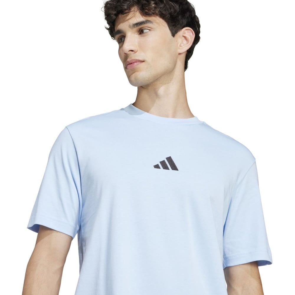 CAMISETA HOMBRE ADIDAS MANGA CORTA ESSENTIALS JF1101 ALGODÓN AZUL - 5