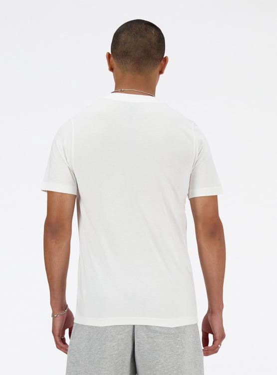 POLO HOMBRE NEW BALANCE SPORT ESSENTIALS LOGO MT41502WT ALGODÓN BLANCO - 3