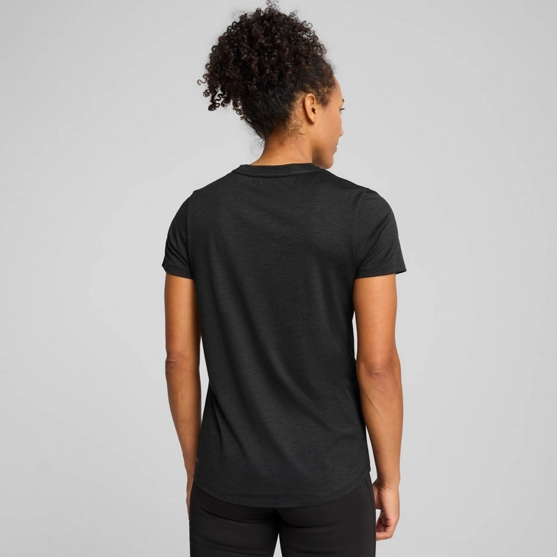 POLO DEPORTIVO MUJER PUMA MANGA CORTA TAD ESSENTIAL HEATHER TEE 525891 01 NEGRO - 2