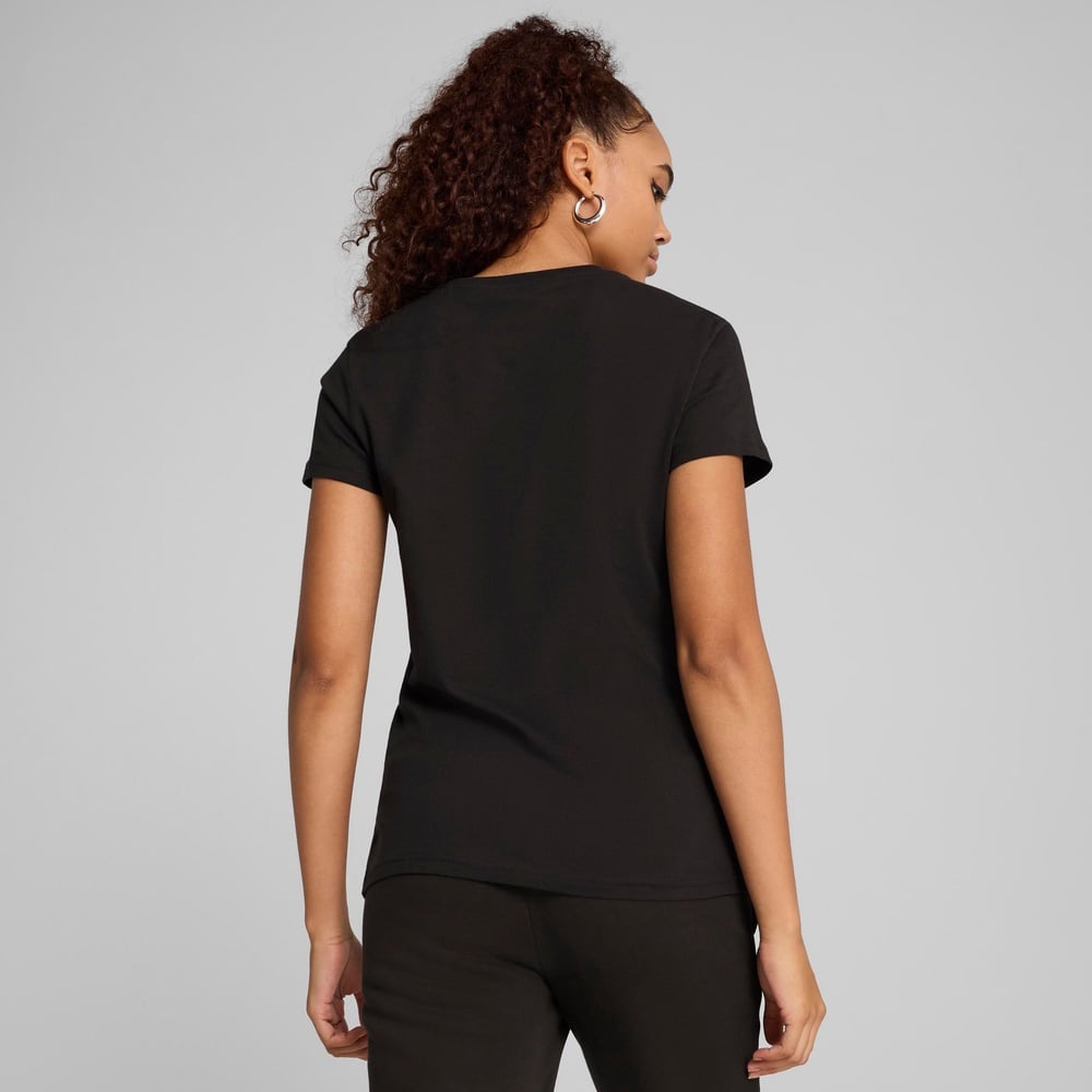 POLO DEPORTIVO MUJER PUMA MANGA CORTA ESSENTIALS N°1 LOGO TEE 682370 01 ALGODÓN NEGRO - 2
