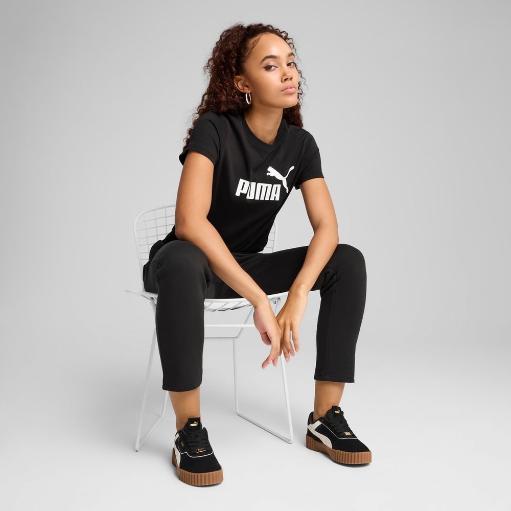 POLO DEPORTIVO MUJER PUMA MANGA CORTA ESSENTIALS N°1 LOGO TEE 682370 01 ALGODÓN NEGRO - 3