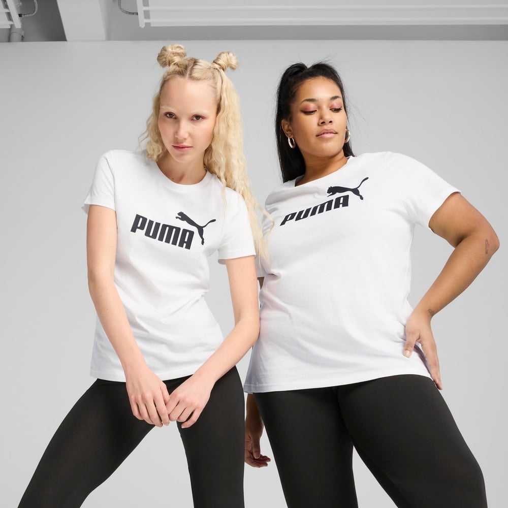 POLO DEPORTIVO MUJER PUMA MANGA CORTA ESSENTIALS N°1 LOGO TEE 682370 02 ALGODÓN BLANCO - 1