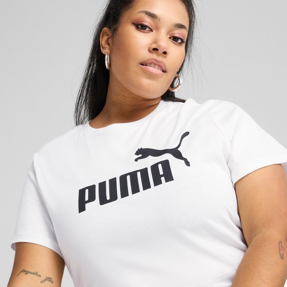 POLO DEPORTIVO MUJER PUMA MANGA CORTA ESSENTIALS N°1 LOGO TEE 682370 02 ALGODÓN BLANCO - 5