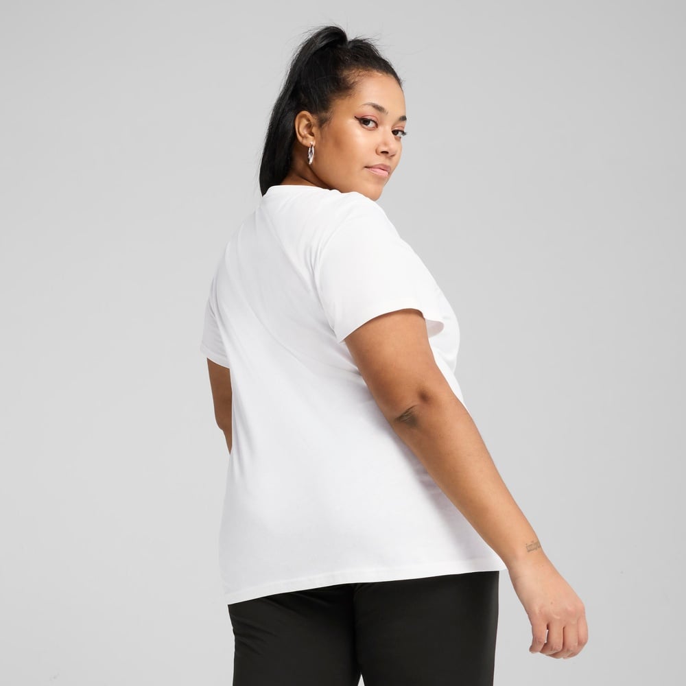 POLO DEPORTIVO MUJER PUMA MANGA CORTA ESSENTIALS N°1 LOGO TEE 682370 02 ALGODÓN BLANCO - 4