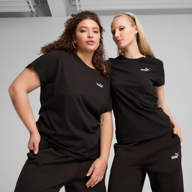 POLO DEPORTIVO MUJER PUMA MANGA CORTA ESSENTIALS SMALL N°1 LOGO TEE 682372 01 ALGODÓN NEGRO - 1