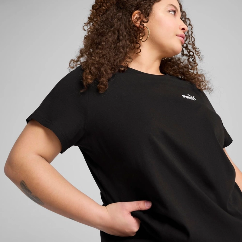 POLO DEPORTIVO MUJER PUMA MANGA CORTA ESSENTIALS SMALL N°1 LOGO TEE 682372 01 ALGODÓN NEGRO - 2