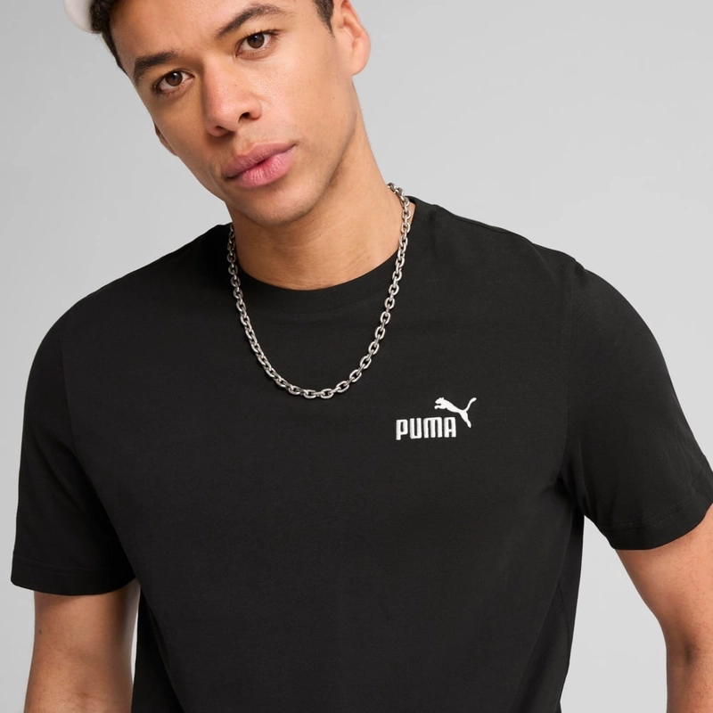 POLO DEPORTIVO HOMBRE PUMA MANGA CORTA ESSENTIALS SMALL N°1 LOGO TEE 682534 01 ALGODÓN NEGRO - 2