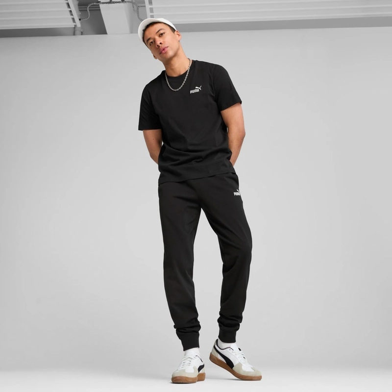 POLO DEPORTIVO HOMBRE PUMA MANGA CORTA ESSENTIALS SMALL N°1 LOGO TEE 682534 01 ALGODÓN NEGRO - 3