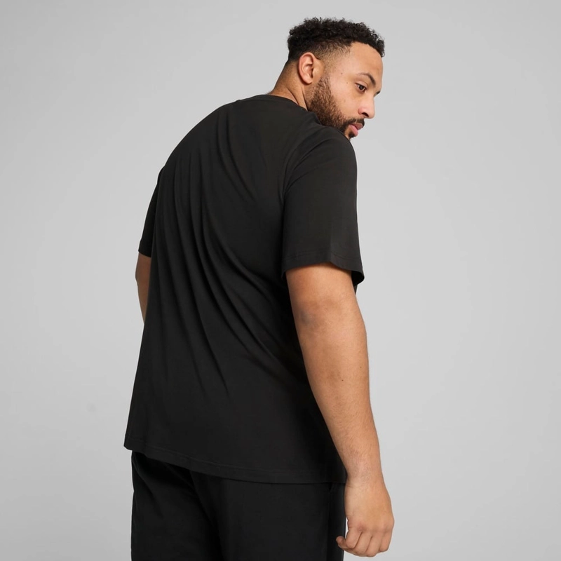 POLO DEPORTIVO HOMBRE PUMA MANGA CORTA ESSENTIALS SMALL N°1 LOGO TEE 682534 01 ALGODÓN NEGRO - 4