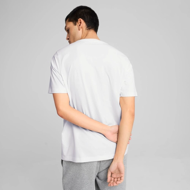 POLO DEPORTIVO HOMBRE PUMA MANGA CORTA ESSENTIALS SMALL N°1 LOGO TEE 682534 02 ALGODÓN BLANCO - 4
