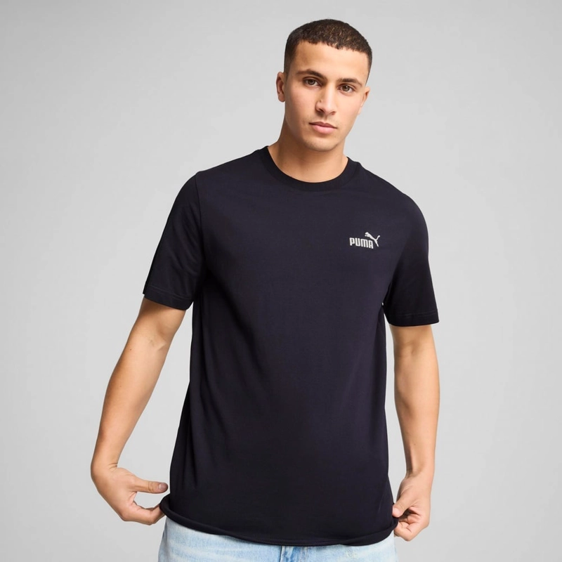 POLO DEPORTIVO HOMBRE PUMA MANGA CORTA ESSENTIALS SMALL N1 LOGO TEE ALGODÓN AZUL - 1