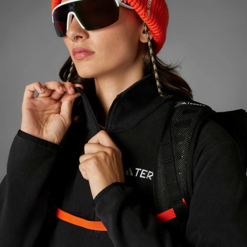 POLERA DEPORTIVA MUJER ADIDAS SENDERISMO MIDLAYERS JP0788 POLAR NEGRO - 7