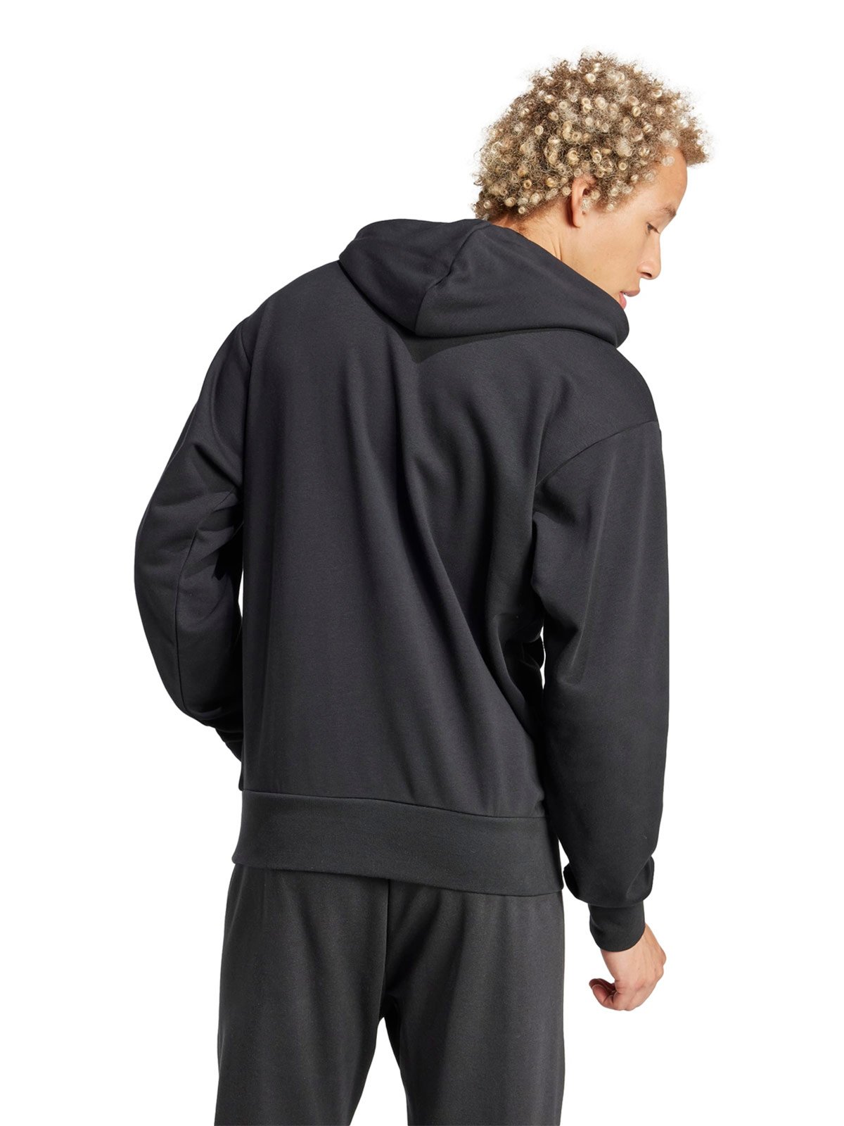 POLERA TRAINING HOMBRE ADIDAS ESSENTIALS BIG LOGO FRENCH TERRY NEGRO - 2